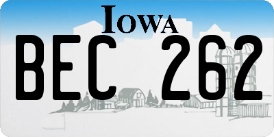 IA license plate BEC262