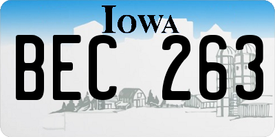 IA license plate BEC263