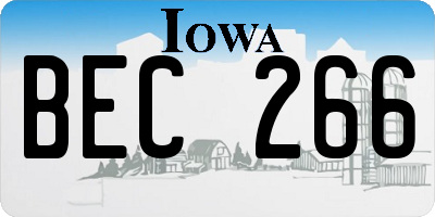 IA license plate BEC266