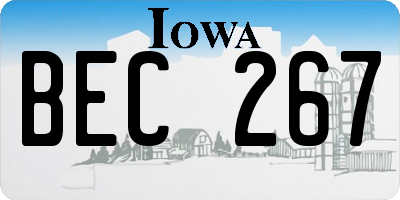 IA license plate BEC267