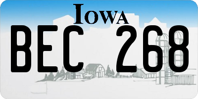 IA license plate BEC268