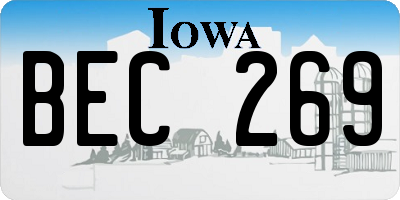 IA license plate BEC269
