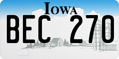 IA license plate BEC270
