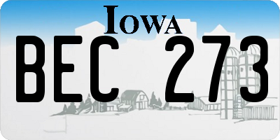 IA license plate BEC273