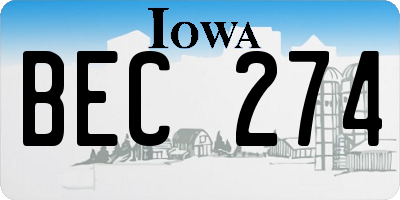 IA license plate BEC274