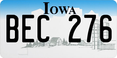 IA license plate BEC276