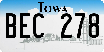 IA license plate BEC278