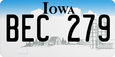 IA license plate BEC279