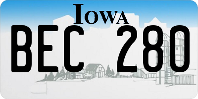 IA license plate BEC280