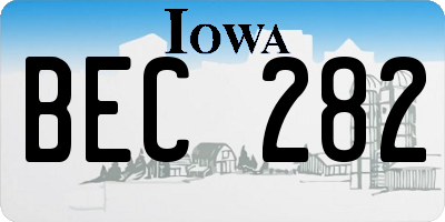 IA license plate BEC282