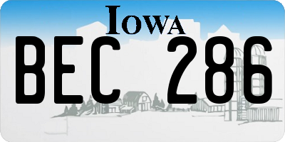IA license plate BEC286