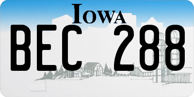IA license plate BEC288