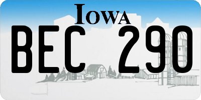 IA license plate BEC290