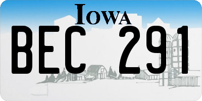 IA license plate BEC291