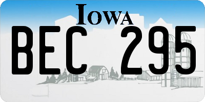 IA license plate BEC295