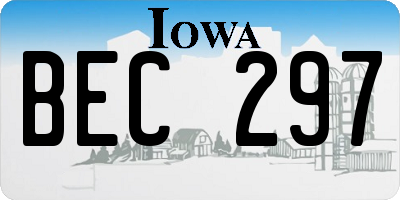 IA license plate BEC297
