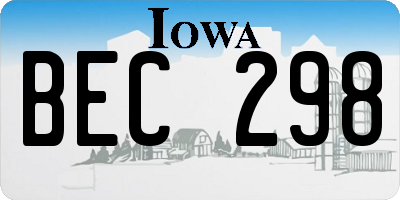 IA license plate BEC298