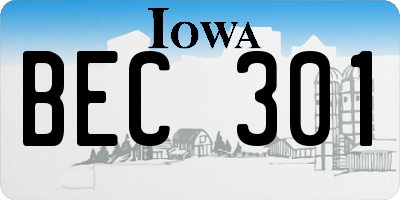 IA license plate BEC301