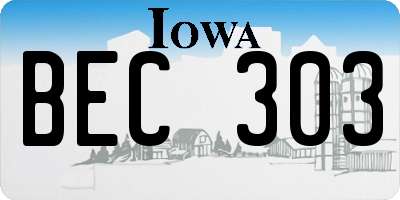 IA license plate BEC303