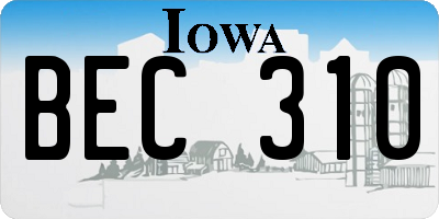 IA license plate BEC310