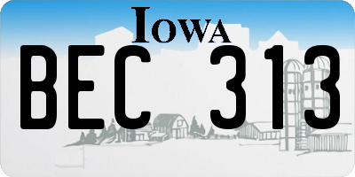 IA license plate BEC313