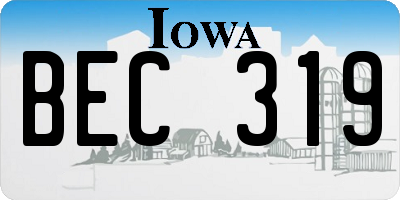 IA license plate BEC319