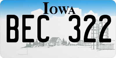 IA license plate BEC322