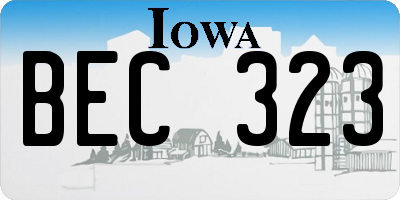 IA license plate BEC323