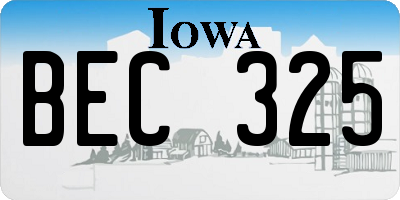 IA license plate BEC325