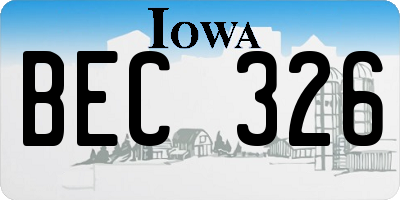 IA license plate BEC326