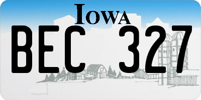 IA license plate BEC327