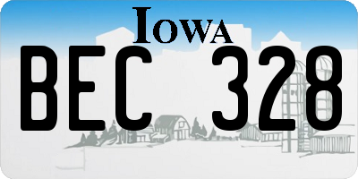 IA license plate BEC328