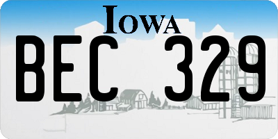 IA license plate BEC329