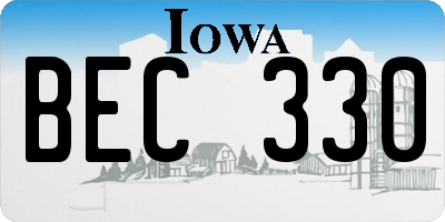 IA license plate BEC330