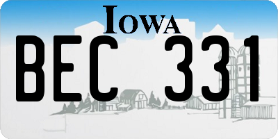 IA license plate BEC331