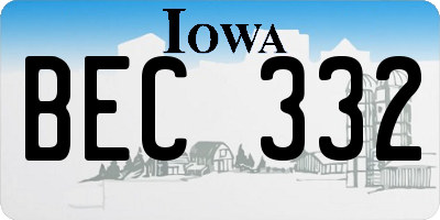 IA license plate BEC332