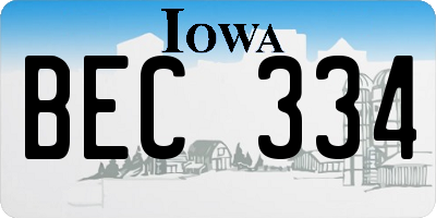 IA license plate BEC334