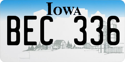 IA license plate BEC336