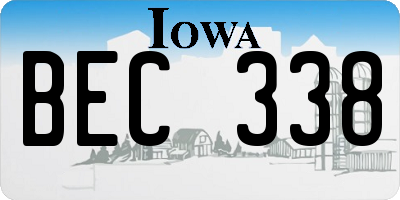 IA license plate BEC338