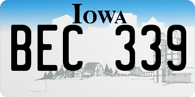 IA license plate BEC339