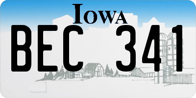 IA license plate BEC341
