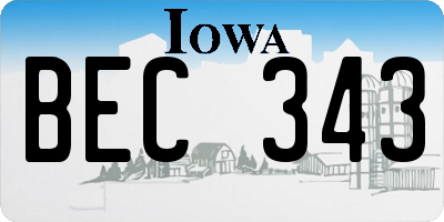 IA license plate BEC343