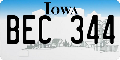 IA license plate BEC344
