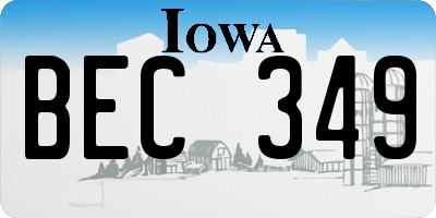 IA license plate BEC349