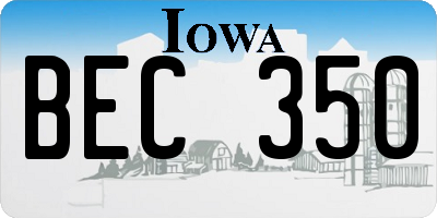 IA license plate BEC350