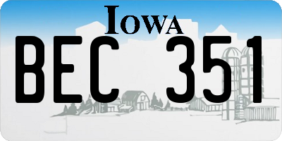 IA license plate BEC351