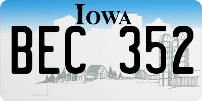 IA license plate BEC352