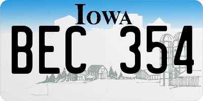 IA license plate BEC354