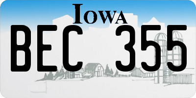 IA license plate BEC355