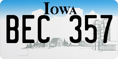 IA license plate BEC357